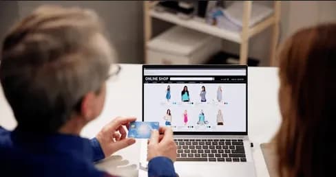 Ecommerce platform on laptop screen